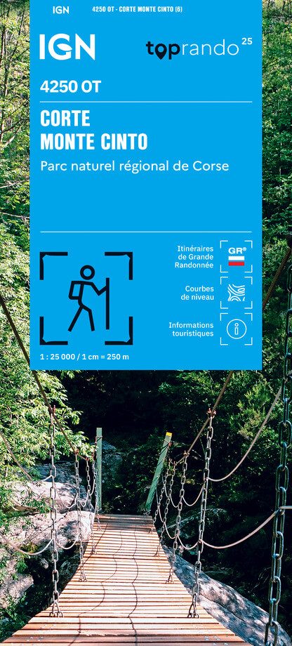 Wandelkaart 4250 OT Corte, Monte Cinto & PNR de Corse - IGN