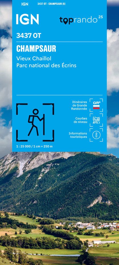 Wandelkaart 3437 OT Champsaur, Vieux Chaillol & PN Ecrins - IGN