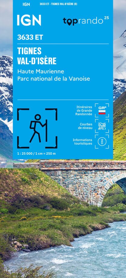Wandelkaart 3633 ET Tignes, Val d'Isère & Haute Maurienne - IGN