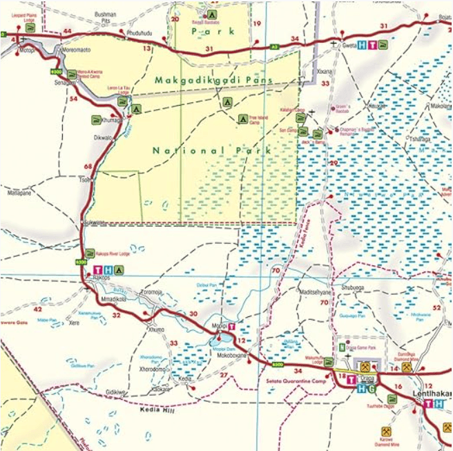 Landkaart Wegenkaart Botswana Zuid-Afrika - Freytag & Berndt