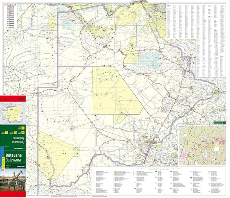 Landkaart Wegenkaart Botswana Zuid-Afrika - Freytag & Berndt