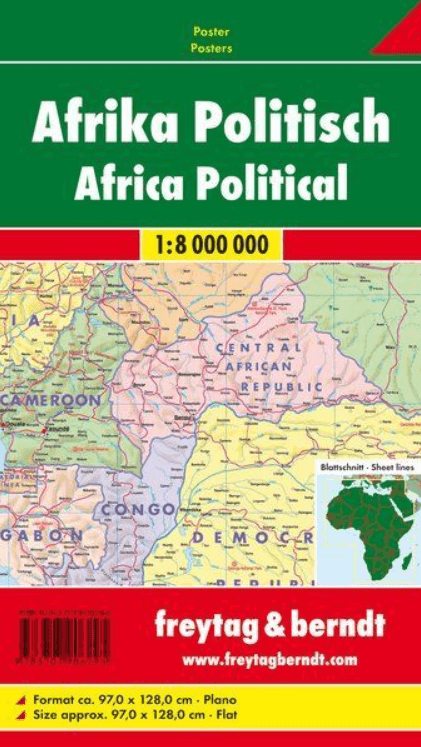 Plano politieke Wandkaart Afrika 99 x 124 cm - Freytag & Berndt