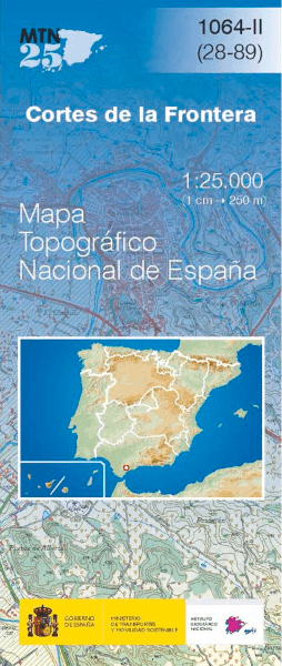Wandelkaart 001064.2 Cortes de la Frontera, Malaga Andalusië