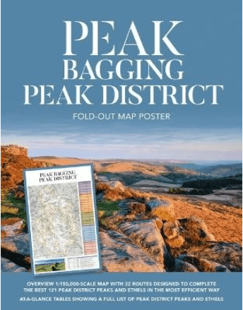 Poster Peak District Peak Bagging fold-out map poster - Vertebrat