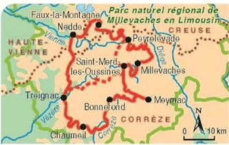 Wandelkaart 191 Tours en montagne limousine - FFR