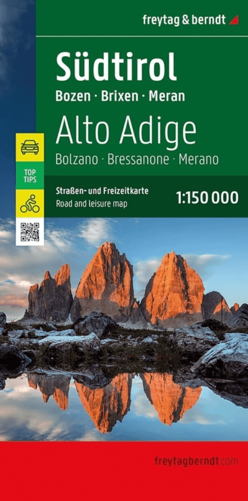 Landkaart Wegenkaart Trentino Zuid Tirol, Bozen, Alto Adige - F&B