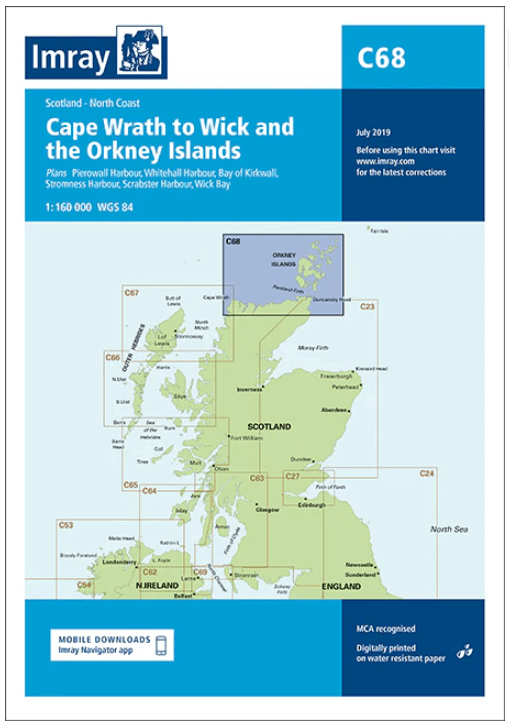 Passage kaart C068 Cape Wrath tot Wick en de Orkney-eilanden