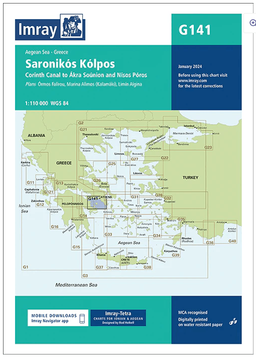 Passage kaart G141 Saronikós Kólpos (Oostelijke Peloponnesos)
