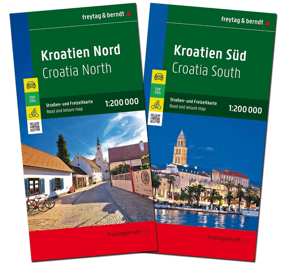 Landkaart Wegenkaart 166 Kroatië Noord + Zuid - Freytag & Berndt