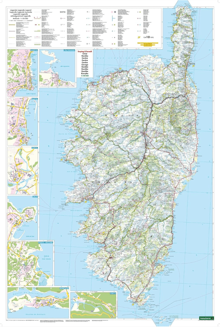 Landkaart Wegenkaart Corsica T10 - Freytag & Berndt