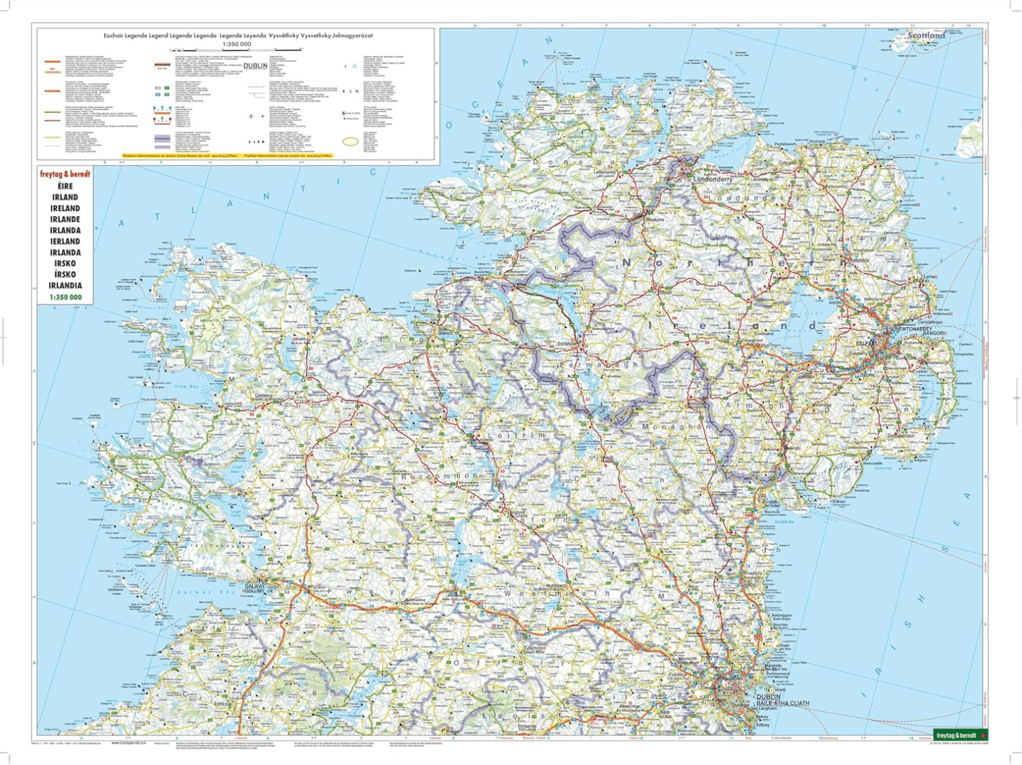 Landkaart Wegenkaart Ierland - Freytag & Berndt