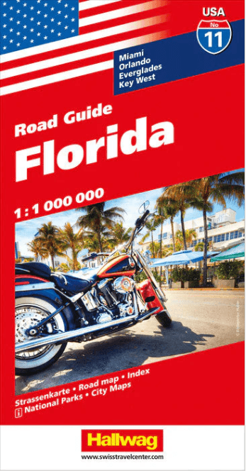 Landkaart Wegenkaart Road Map 11 Florida - Hallwag