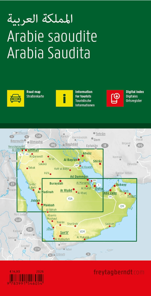 Landkaart Wegenkaart Saudi-Arabië - Freytag & Berndt