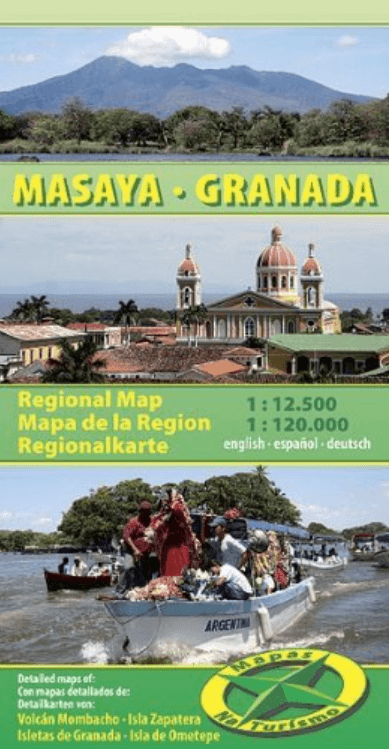 Landkaart Wegenkaart Masaya, Granada & Zuidwest Nicaragua - Mapas
