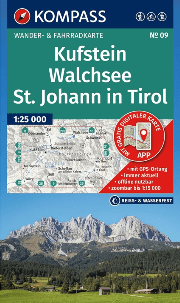 Wandelkaart 09 Kufstein, Walchsee & St. Johann in Tirol - Kompass