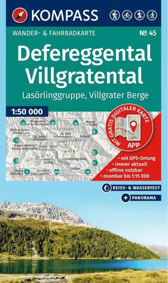 Wandelkaart 45 Defereggental & Villgratental - Kompass