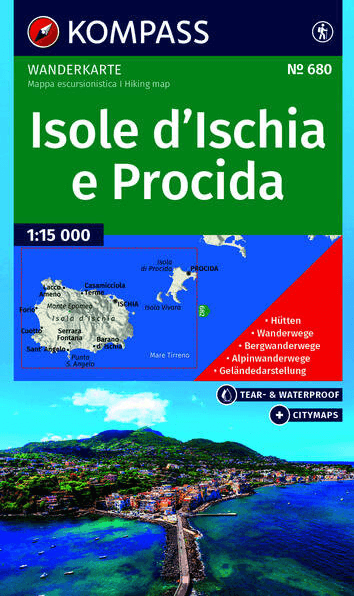 Wandelkaart 680 Isole d'Ischia e Procida Golf van Napels- Kompass