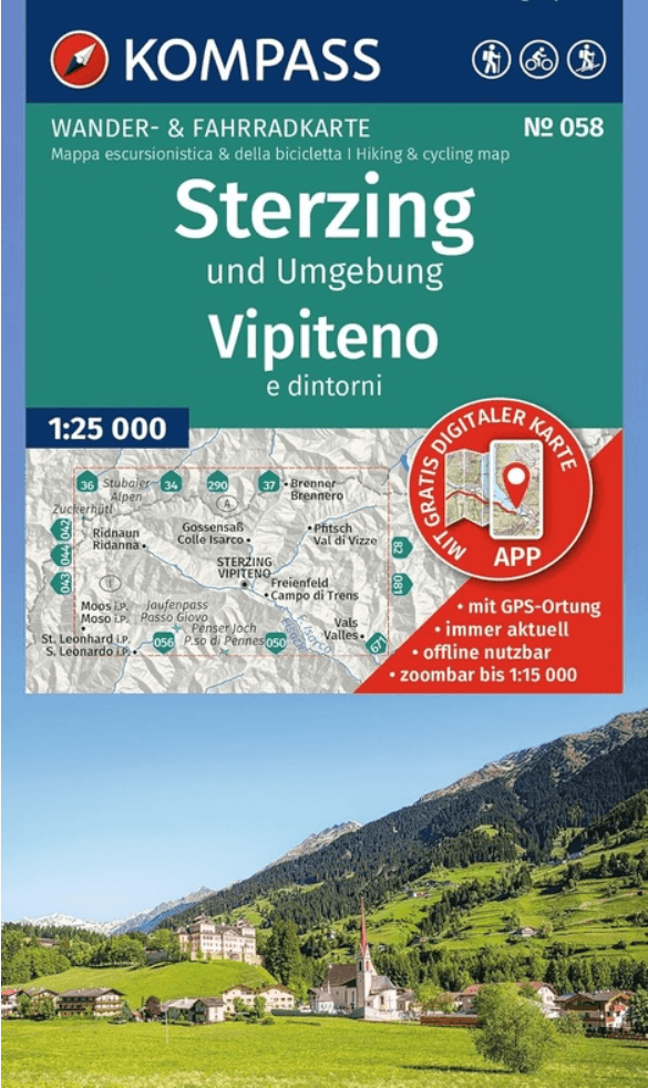 Wandelkaart 058 Sterzing und Umg, Vipiteno e dintorni - Kompass