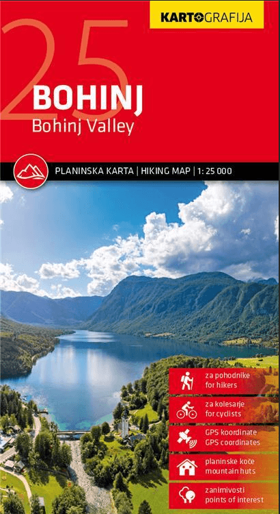 Wandelkaart Bohinj Slovenië - Kartografija