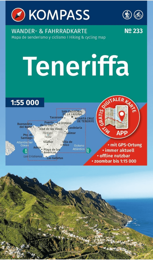 Wandelkaart 233 Tenerife Canarische eilanden - Kompass