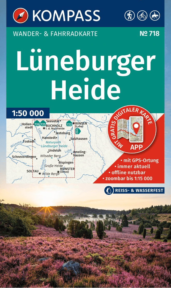 Wandelkaart 718 Lüneburger Heide - Kompass