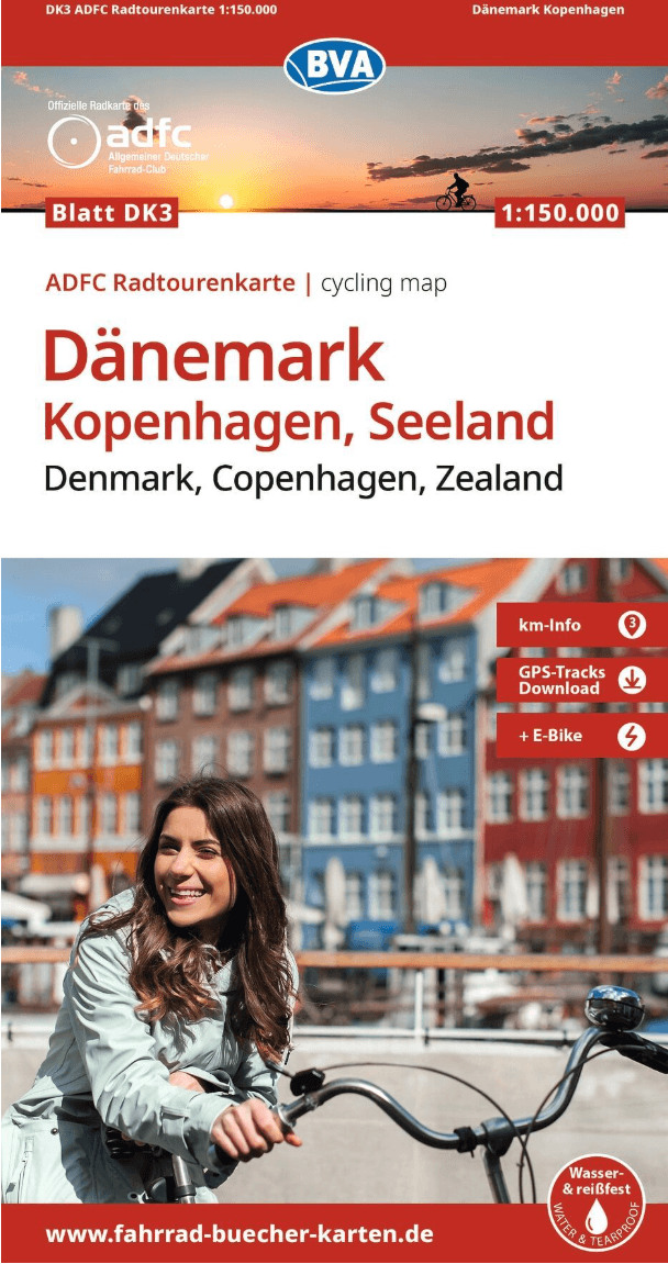 Fietskaart Blatt DK3 Denemarken Kopenhagen Seeland- BVA-Bikemedia