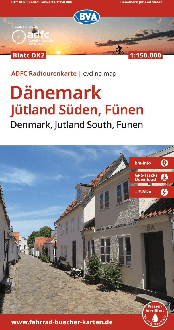 Fietskaart Blatt DK2 Denemarken Jutland Zuid - BVA-Bikemedia