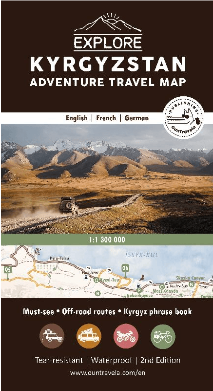Adventure travel map Explore Kyrgyzstan Azië - Ountravela Ed.